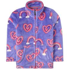 Hatley Fuzzy Fleece Zip Up - Twisty Rainbow Hearts (F21THK240)