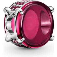 Pandora Oval Charm - Silver/Pink