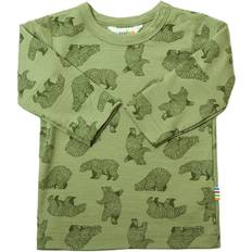Joha Drenge T-shirts Joha Wool T-shirt - Green w. Animal (15205-356-3309)