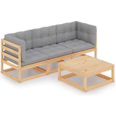 Natur - Trä Loungeset vidaXL 3076374 Loungeset, 1 Bord inkl. 3 Soffor
