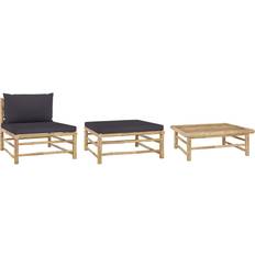 Bambu - Gråa Loungeset vidaXL 313150 Loungeset, 1 Bord inkl. 1 Soffor
