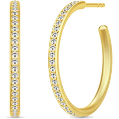 Øreringe julie sandlau infinity Julie Sandlau Infinity Medium Hoops Earrings - Gold/Transparent