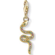 Thomas Sabo Guld Berlocker & Hängen Thomas Sabo Snake Charm Pendant - Gold/Multicolour