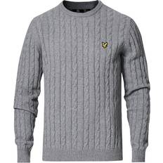 Lyle & Scott Cable Crew Neck Sweater - Mid Gray Marl