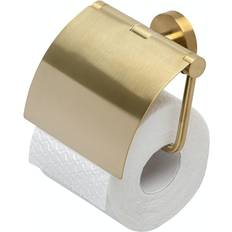 Messing Toiletrolhouders Geesa Nemox Toiletrolhouder met Klep Geborsteld Goud