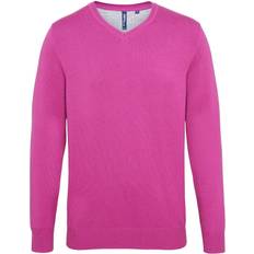 ASQUITH & FOX Cotton Blend V-Neck Sweater - Orchid Heather