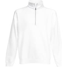 Fruit of the Loom Lightweight Zip Neck Sweatshirt - White