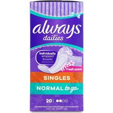 Always Dailies Singles Normal To Go Fresh Pantyliners 20-pack