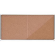 Nobo Premium Plus Cork Lockable Notice Board Sliding Door 27xA4