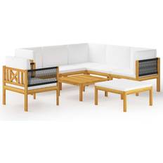 Vita Loungeset vidaXL 3057890 Loungeset, 1 Bord inkl. 1 Stolar & 5 Soffor