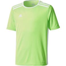 adidas Entrada 18 Short Sleeve Jersey Kids - Solar Green/White