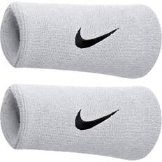Dam - Vita Svettband Nike Swoosh Doublewide Wristband 2-pack - White/Black