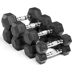 12.5 kg Dumbbells Ironman Rubber Hex Dumbbell Pair 12.5kg