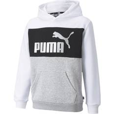 Fleece Hoodies Puma Essentials+ Color Block Youth Hoodie - Puma White/Silver (846128-02)