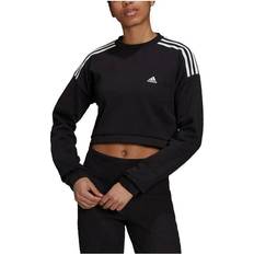 Adidas Women Hyperglam Crop Crew Sweatshirt - Black