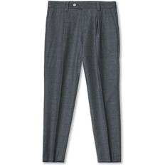 HUGO BOSS Perin Wool Flannel Pleated Trousers - Medium Grey