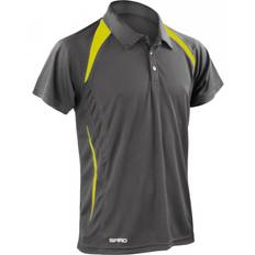 Running Polo Shirts Spiro Team Spirit Polo Shirt Men - Grey/Lime