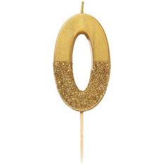 Talking Tables Decor We Heart Birthdays Number Candle 0 Gold