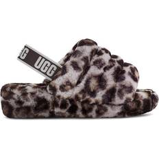 UGG Fluff Yeah Panther Print Slide - Stormy Grey