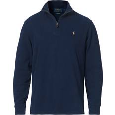 Double Knit Jaquard Half Zip Sweater - Cruise Navy