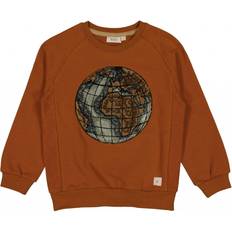 Wheat Terry Globe Sweatshirt - Cinnamon