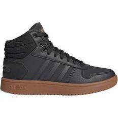 Damen - Nubukleder Basketballschuhe adidas Hoops 2.0 Mid W - Carbon/Carbon/Gold Metallic