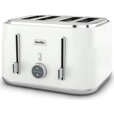 Breville White Toasters Breville Obliq 4-Slice Toaster White/Silver