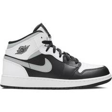 Jordan 1 smoke grey NIKE Air Jordan 1 Mid GS - Black/White/Light Smoke Grey