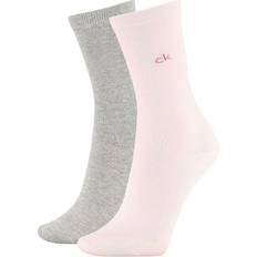 Calvin Klein Pink Socks Calvin Klein Annika Crew Socks 2-pack - Pink/Gray