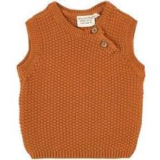 9-12M Strikkede veste Børnetøj Minymo Sweater Vest - Glazed Ginger (111596-2852)