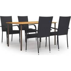 vidaXL 3072492 Juego de comedor de patio, 1 Mesa incl. 4 Sillas