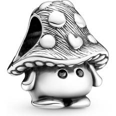 Pandora Svart Berlocker & Hängen Pandora Cute Mushroom Charm - Silver/Black