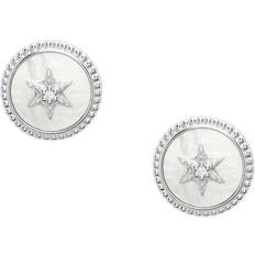 Fossil Silber Ohrringe Fossil Vintage Star Earrings - Silver/White