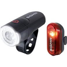 SIGMA Kit de luces de bicicleta pilas aura Lux-curve Noir