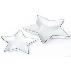 Freezer Safe Serving Platters & Trays Waterside Silver Rim Star Serving Dish 2pcs