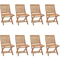 Teak Patio Chairs vidaXL 3072806 8-pack Garden Dining Chair