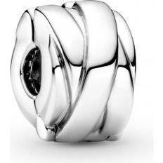 Jewelry Pandora Polished Ribbons Clip Charm - Silver