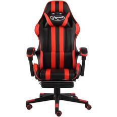Footrest Artificial Leather Gaming Chair - Black/Red