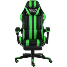 Footrest Artificial Leather Gaming Chair - Black/Green