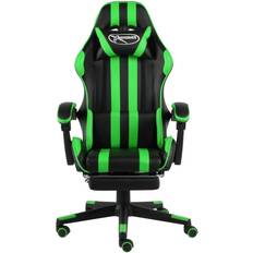 Groen Gamestoelen vidaXL Racestoel met voetensteun kunstleer zwart en groen