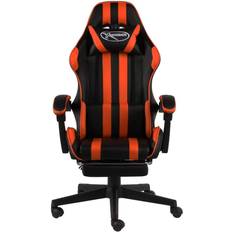 Footrest Artificial Leather Gaming Chair - Black/Orange