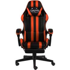 Sillas de juego vidaXL Footrest Artificial Leather Gaming Chair - Black/Orange