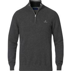 Gant half zip Gant Cotton Pique Half Zip Sweater - Anthracite Melange