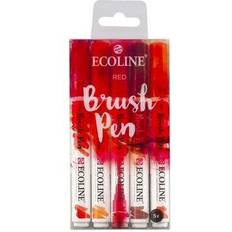 Ecoline Brush Pen Red 5-pcs