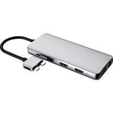 Dock macbook eSTUFF 2USB C-HDMI/RJ45/USB A/VGA M-F Adapter