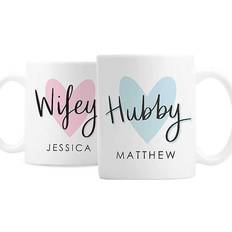 Personalised Hubby & Wifey Mug 2pcs