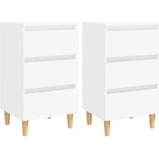 Wood Bedside Tables vidaXL Cabinet Bedside Table 35x40cm 2pcs