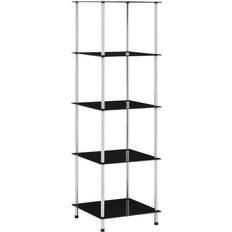 Black - Glasses Book Shelves vidaXL 5-Tier Book Shelf 51.2"