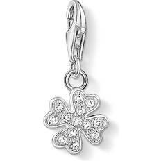 Thomas Sabo Cloverleaf Charm Pendant - Silver/White