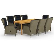 vidaXL 3067937 Matgrupp, 1 Bord inkl. 8 Stolar